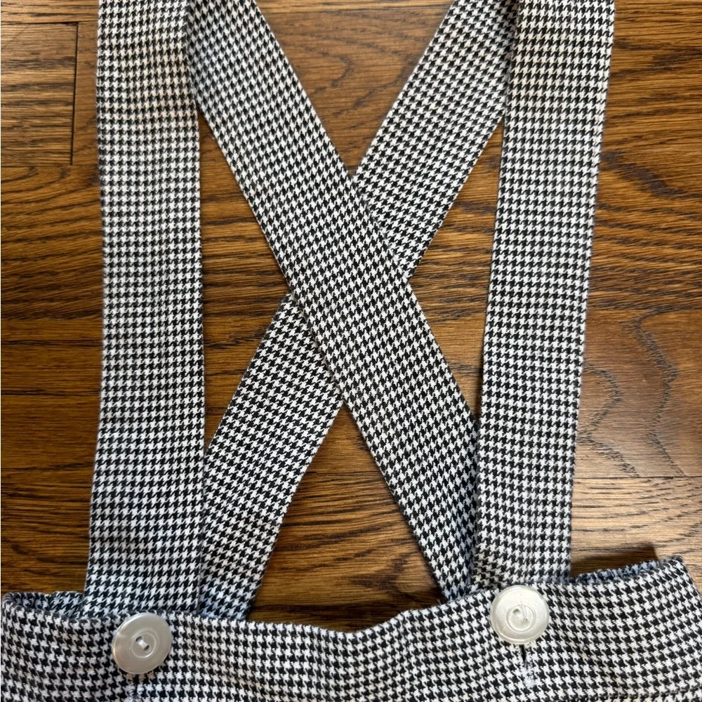 Piqué New Orleans Boys Black and White Houndstooth Checkered Pinafore Size 3